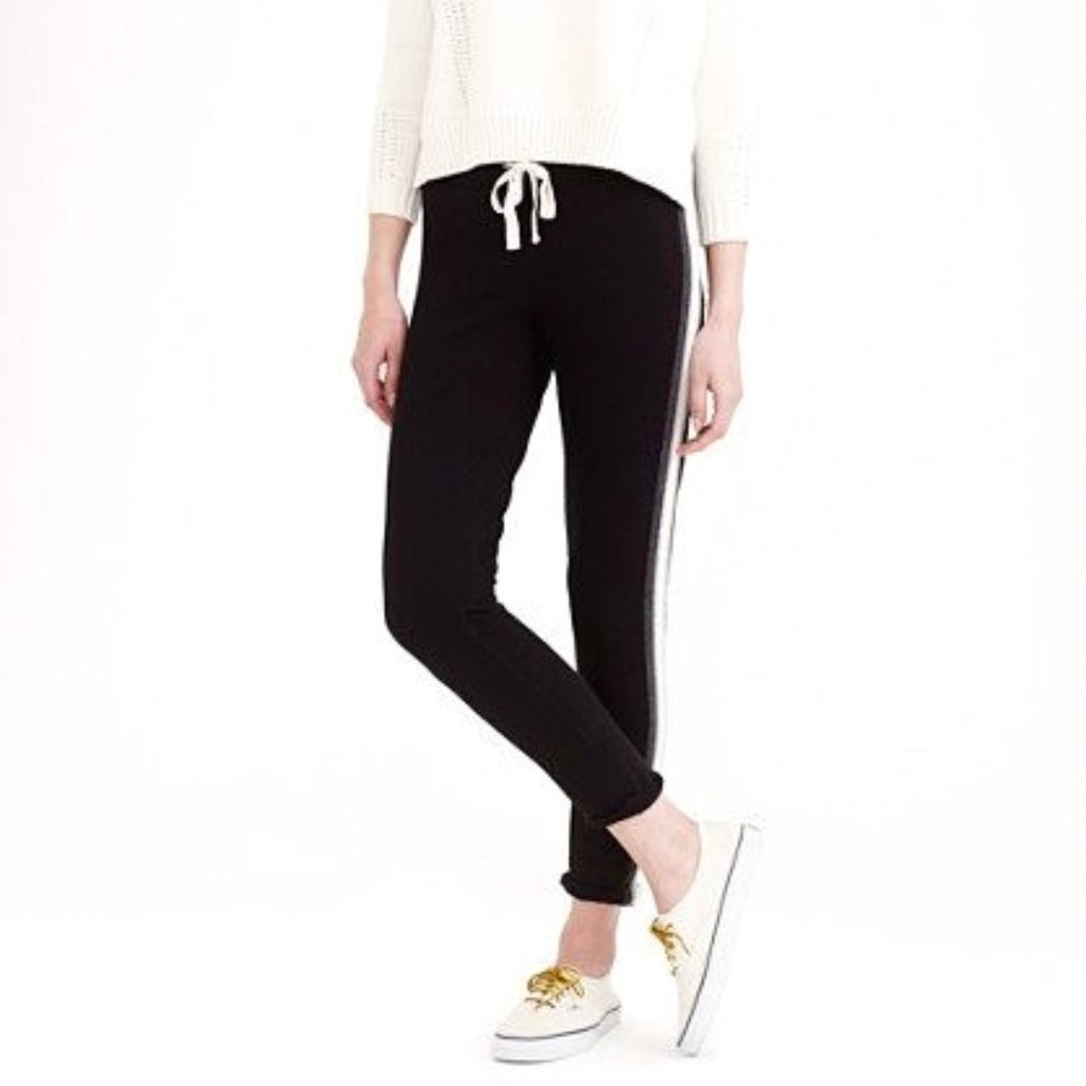J. Crew Skinny Black Side Stripe Jogger Pants